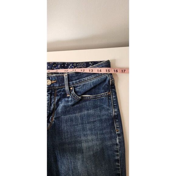 Levi's Straight Leg Women's 8M Blue Jeans with Printed Waist Band - Picture 3 of 10